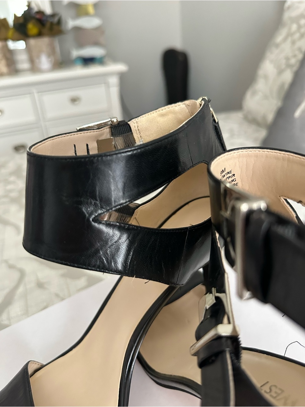 Black Nine West Women’s Ankle-Strap Dress Sandal Heels